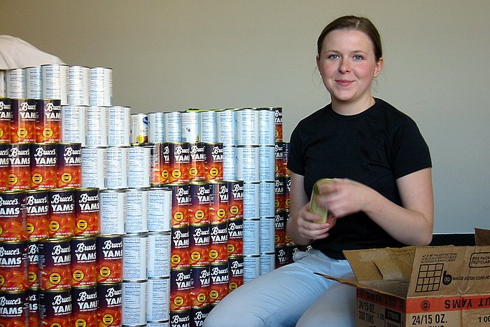 My friend Noel, amongst the cans of a Canstruction a few years ago.